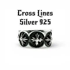 【5連クロス】十字架 SILVER 925 刻印 90s Vintage Design Ring シルバー デザイン リング 13号 ワイド 一点もの クラシック ユニセックス