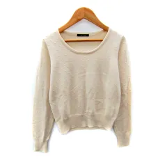 レストローズ L'EST ROSE ニット カットソー 長袖 ラウンドネック ドット柄 水玉柄 2 ライトベージュ /SY48