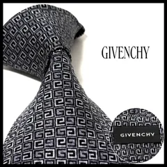 ジバンシー  ネクタイ  ブランド  グレー×ブラック  灰 黒  シルク100%  イタリア製  ビジネス  結婚式  GIVENCHY