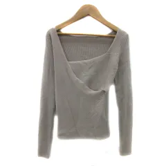 マーキュリーデュオ MERCURYDUO リブニット カットソー 長袖 スクエアネック カットアウト F ベージュ /YS34