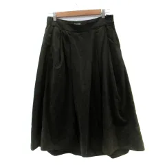 ベイフロー BAYFLOW フレアスカート ロング丈 スエード調 3 カーキ /SM33