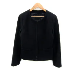 アンタイトル UNTITLED ノーカラージャケット ミドル丈 総裏地 2 紺 ネイビー /SY4