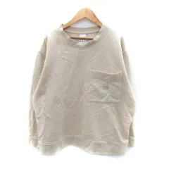 ザラ ZARA トレーナー スウェット ラウンドネック 無地 M ベージュ /SY40