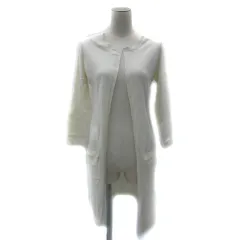 ボールジー BALLSEY トゥモローランド ニットカーディガン ロング丈 前開き 無地 シルク 38 M 白 ホワイト /YS3