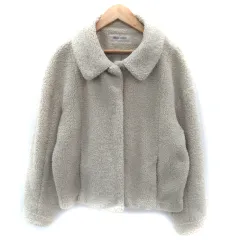 ミッシュマッシュ MISCH MASCH ボアジャケット ミドル丈 ステンカラー M オフホワイト /SM4