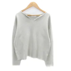 オペークドットクリップ OPAQUE.CLIP ニット セーター スリットネック 長袖 無地 36 S グレー /HO13