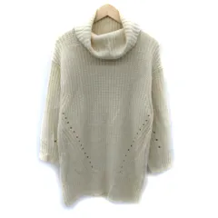 グローバルワーク GLOBAL WORK ニットワンピース ひざ丈 長袖 オフタートルネック F アイボリー /SM14