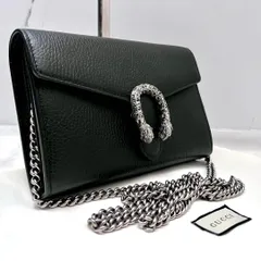 ◇レア・未使用新品◇グッチ　ディオニュソス　ブラックレザー　シボ革　401231