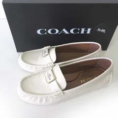 コーチ COACH モナドライバー Mona Driver ドライビングシューズ ローファー 本革 レザー 5 C チョーク オフ白 22.0cm くつ 靴 シューズ 美品 小さいサイズ