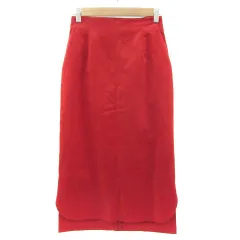 アナトリエ ANATELIER タイトスカート ロング丈 スエード調 36 S レッド 赤 /YM6