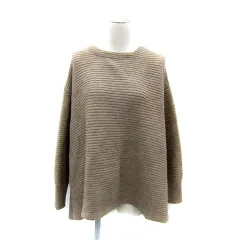 ニコアンド Niko and.. ニット セーター 長袖 ラウンドネック 無地 オーバーサイズ スリット 茶 ブラウン /SY12