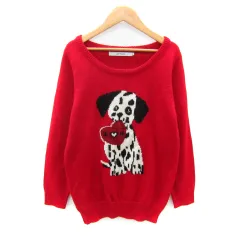 ジョイリッチ JOYRICH ニット セーター 長袖 ラウンドネック S 赤 レッド /SY38