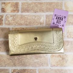 ANNA SUI☆ハートリー ジッパーウォレット 長財布 ゴールド☆アナスイ 
