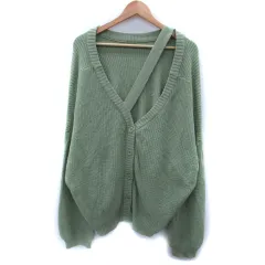 エモダ EMODA ニットカーディガン ミドル丈 Vネック F 緑 グリーン /SM21