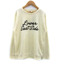 セブンデイズサンデイ SEVENDAYS＝SUNDAY ニット カットソー 長袖 ラウンドネック プリント 無地 M オフホワイト /MA2