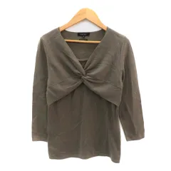 ボールジー BALLSEY トゥモローランド ニット カットソー 七分袖 Vネック ウール 38 M ブラウン /YK22