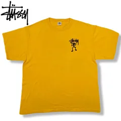 OLD STUSSY 90s 白タグ USA製 XL マスタード シャドーマン Tシャツ オールド ステューシー ヴィンテージ vintage バックプリント オーバーサイズ メンズ