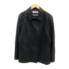 23区 オンワード樫山 ステンカラージャケット ミドル丈 総裏地 無地 ウール 46 XXL チャコールグレー /SY12