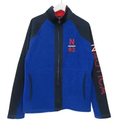 ノーティカ NAUTICA 長袖 袖ロゴ フリースジャケット M ブルー ブラック S175 1208のサムネイル