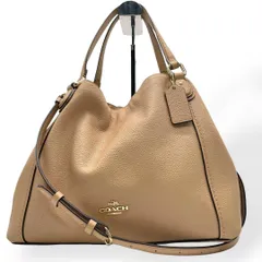 極美品　COACH コーチ ショルダーバッグ イーディー レザー ベージュ