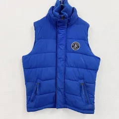 古着 used　Abercrombie&Fitch　アバクロンビー＆フィッチ　中綿ベスト　比翼仕立て　青　ブルー　Lサイズ【値引き交渉OK！】