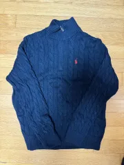 ポロニットハーフジップアップネイビーLサイズ