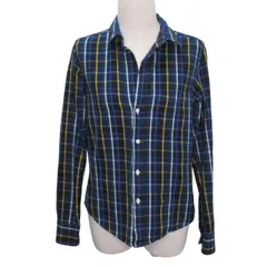 フランク&アイリーン Frank&Eileen 長袖 ネルシャツ チェック オープンカラー XSサイズ ネイビー ホワイト イエロー k330510 0109