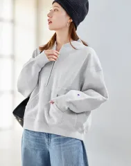 Champion JPN チャンピオン 一般版 ブルーテック ハーフジップアップ リバースウィーブ スウェットシャツ M