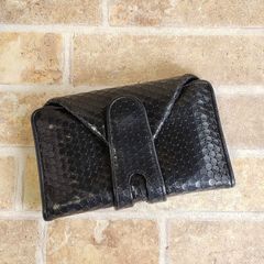 未使用 マレリー marelli ☆ オーストリッチ レザー 長財布 札入れ 黒