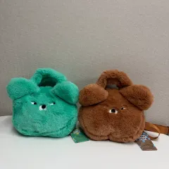 ワサビクマ ブラウンベア フェイス クロスバック バッグ