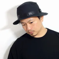 KNOX (ノックス) ハット メンズ 春 夏 コットンハット 麻素材 牛革ベルト サイズ調整可能 ポークパイハット ブランド 黒 ブラック 父の日 【TB】のサムネイル