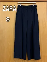 ZARA  ザラ　ネイビー ワイドパンツ  ハイウエスト　レディース　テーパードパンツ　サイズS