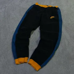 ナイキ ブラック/ブルー/イェロー 起毛トラックパンツ