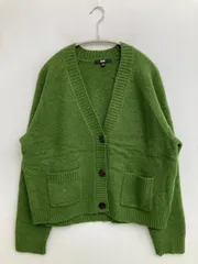 UNIQLO ユニクロ カーディガン/ボレロ M グリーン ウール・ニット ナイロン 無地 ミドル丈 長袖