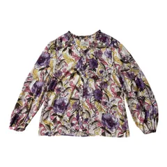  GRACE CONTINENTAL グレースコンチネンタル 花柄フリルブラウス 日本製 レディース38【Z1805】