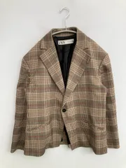 ZARA ザラ テーラードジャケット S ブラウン ミドル丈 フードなし シングル