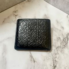 極美品✨ロエベ 二つ折り財布 アナグラム レザー リピート リネン