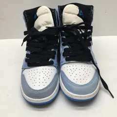 01w-3093 Nike GS Air Jordan 1 High White/University Blue 575441-134 ナイキ エア ジョーダン 1 レトロ ハイ  23.0cm UK3.5   【中古品】
