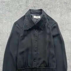 昭和レトロ ブラック総刺繍襟プリーツロングワンピース 長袖シャツカラーフォーマル