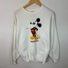 Tokyo Disneyland ディズニー スウェット キャラクタープリント ホワイト Lサイズ メンズ 古着 レトロ アメカジ ストリート