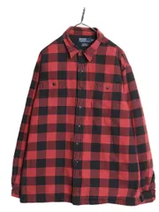 【お得なクーポン配布中!】 90s ポロ ラルフローレン ヘビー フランネル シャツ ジャケット メンズ XL オールド 中綿 キルティング ライナー付き チェック ネルシャツ