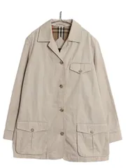 【お得なクーポン配布中!】 90s USA製 バーバリー プローサム コットン ジャケット レディース M ハーフ コート ノバ チェック ライナー付き テーラード ハンティング