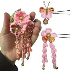 【在庫処分】3点セット 和風 浴衣 飾り レディース 扇型 ヘアピン ヘアクリップ ファンヘアアクセサリー 浴衣 着物 和装 振袖 成人式 結婚式 七五三 卒業式 髪飾り 花火大会 袴 和装小物 (ピンク)