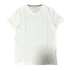 MONCLER トリコロールリブ Vネック Tシャツ　スリムフィットL 4S263