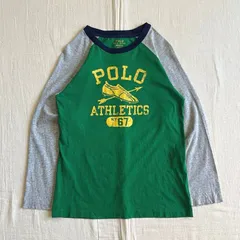 ペルー製　archive　POLO RALPH LAUREN　ポロラルフローレン　ラグランスリーブ　長袖Tシャツ　ロンT　配色切替　カレッジデザイン　アーチロゴ　スニーカーグラフィック　Y2K　グランジ　college logo print raglan-T