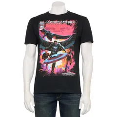 マーベル メンズ トップス Tシャツ キャップ グラフィック Mens Marvel Captain America New Team Graphic Tee Black ブラック