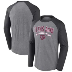 ファナティクス メンズ トップス Tシャツ Mens Fanatics Gray Texas AM Aggies Banner Year TriBlend Raglan Long Sleeve TShirtam Grey グレー