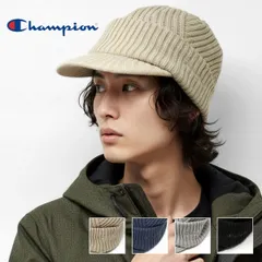 Champion (チャンピオン) ニットキャップ ニット帽 メンズ リブ レディース ニットキャスケット つば付き 秋冬 厚手 防寒 キャスケット 通勤 通学 【MB】