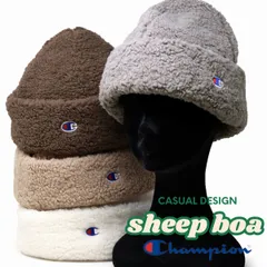Champion (チャンピオン) ボア 帽子 ワッチ 秋冬 レディース 洗える メンズ フリース ワンポイント ロールキャップ 大人用 【MB】