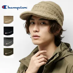 Champion (チャンピオン) ワークキャップ ニット メンズ つば付き ニット帽 厚手 ユニセックス 秋冬 防寒 フリーサイズ カジュアル スポーツミックス 定番 【MB】